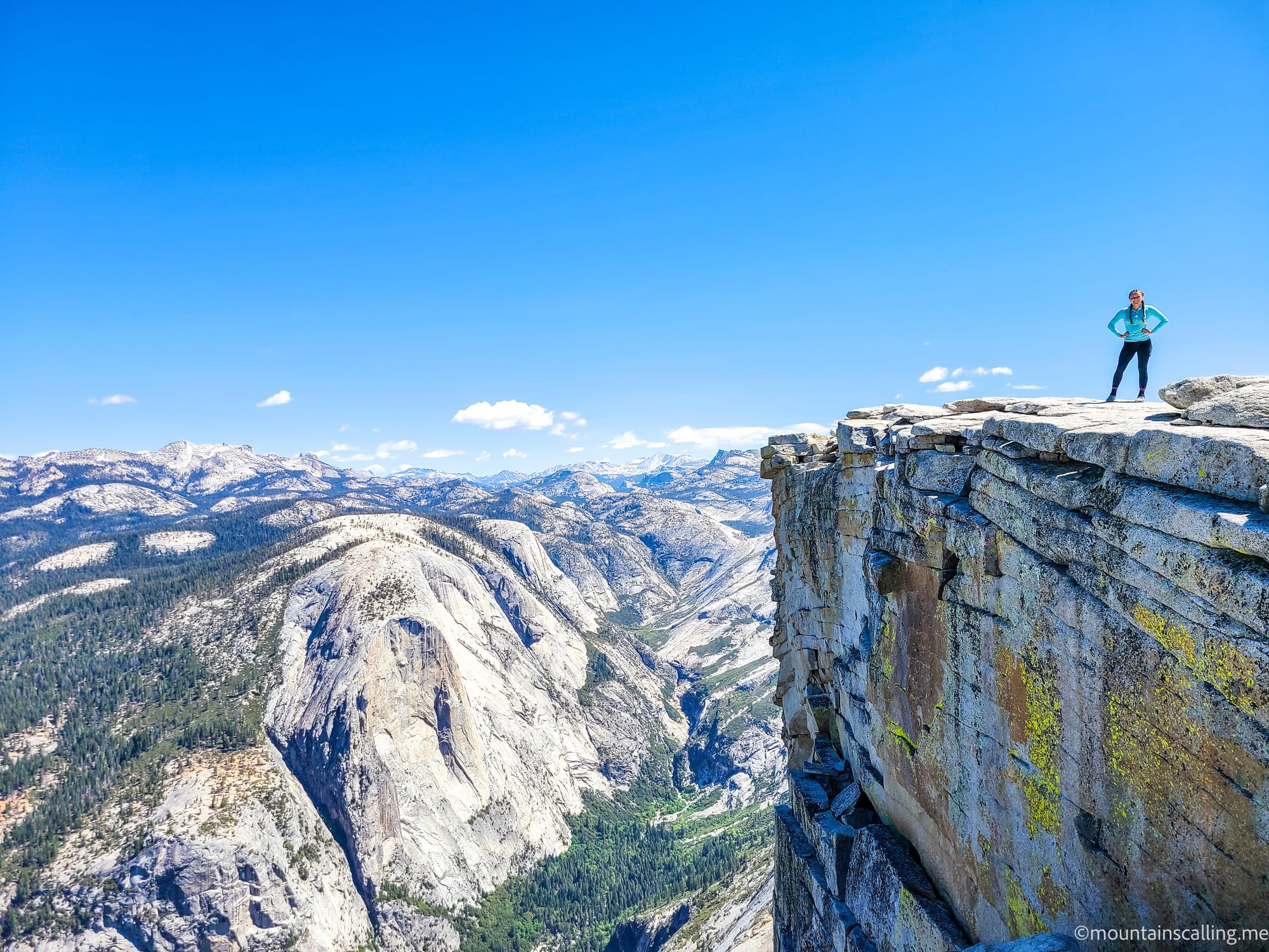 Aerial view of Half Dome summit and the high sierra from a Yosemite.Life private day hike.