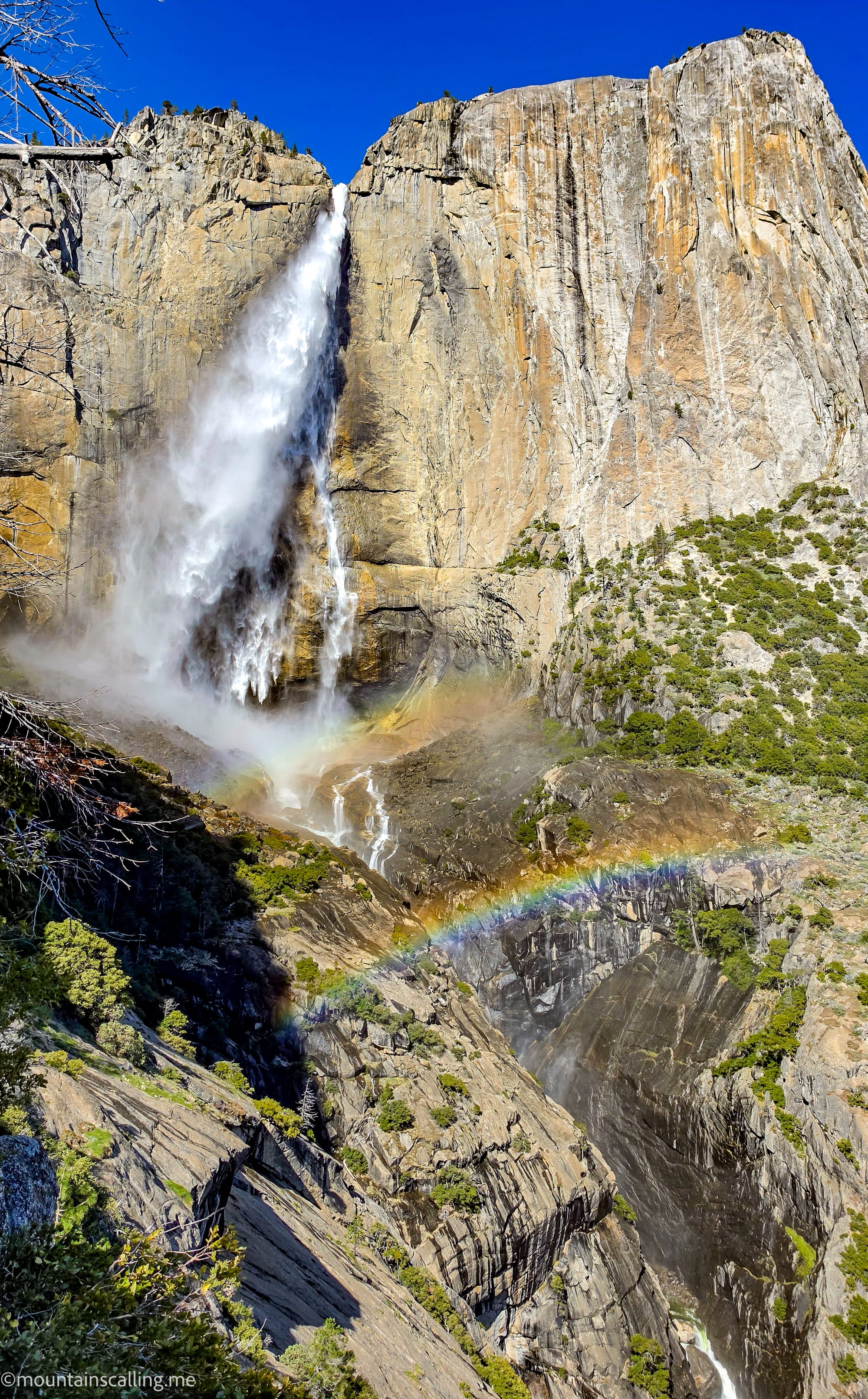 Rainbows in the mist of Yosemite Falls, view from OMG Point | Yosemite Life | Yosemite.Life