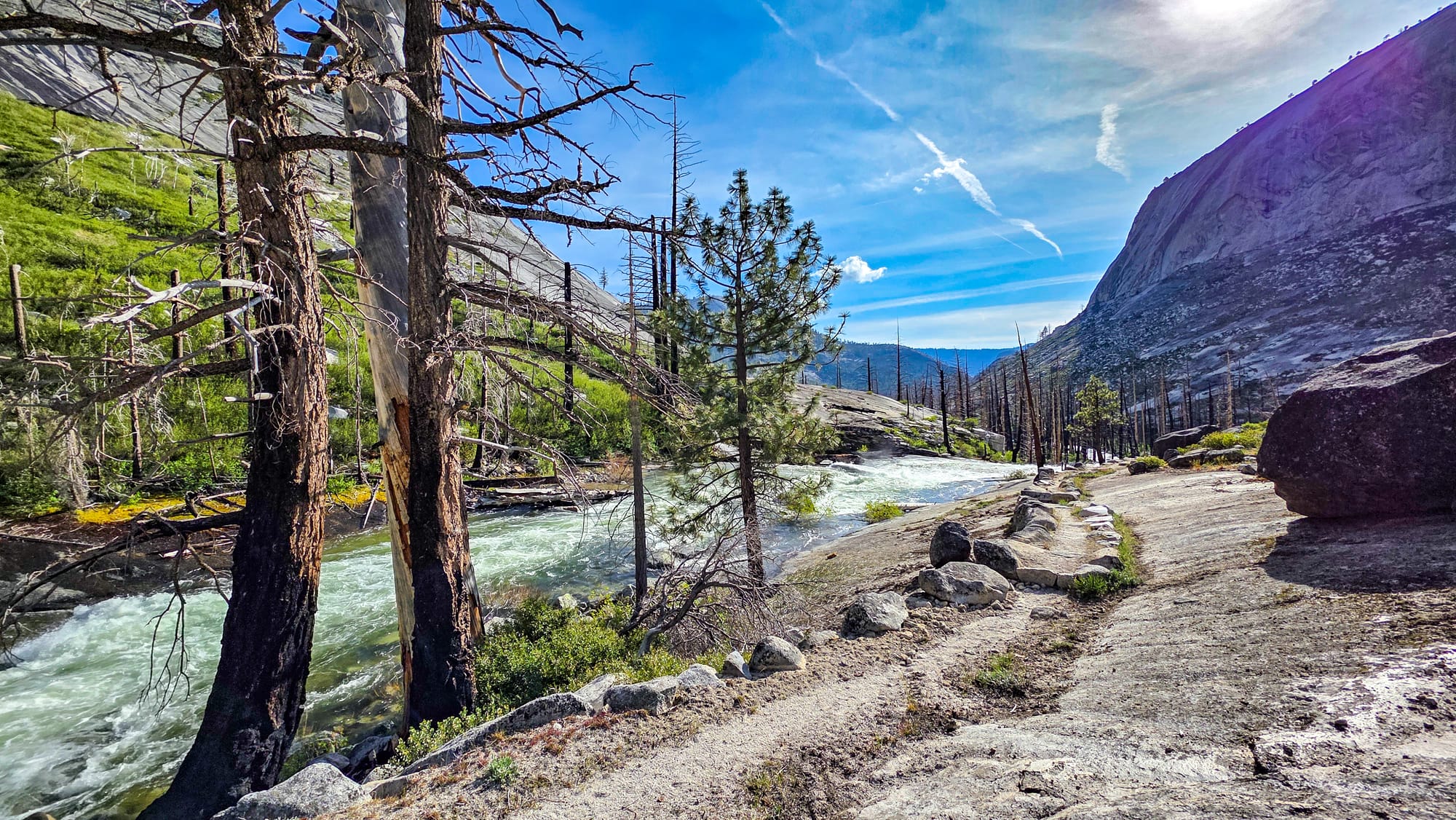 Peaceful river along the trail in Yosemite backcountry — 2026 backpacking trip calendar